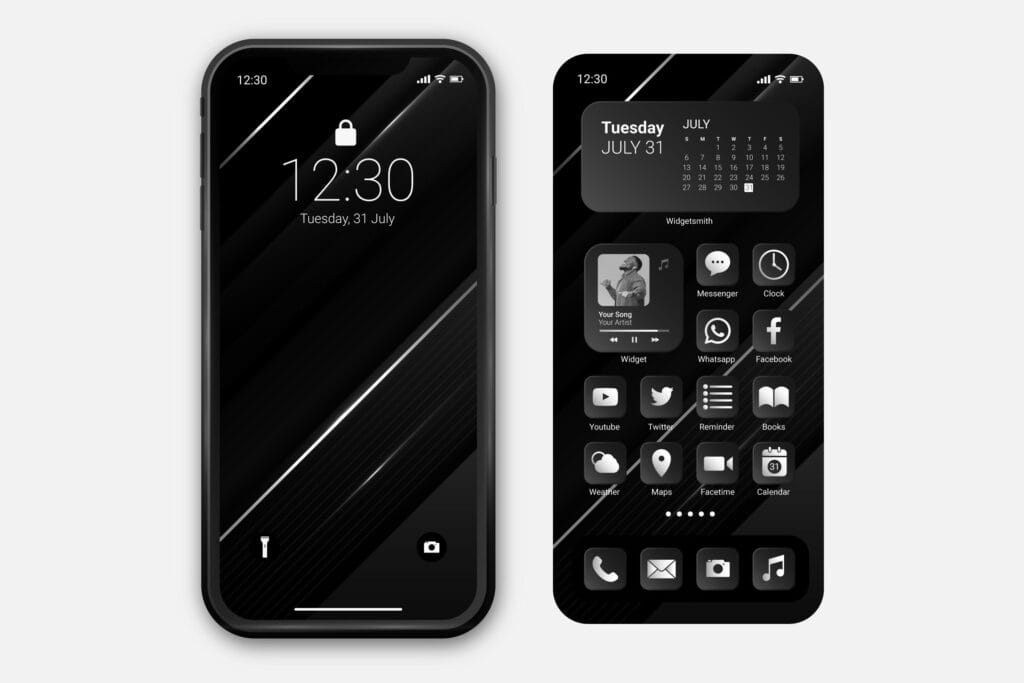 Telefon z dark mode.